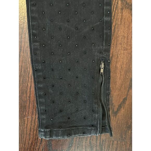 y2k Vintage Cache Black Studded Jeans with Zipper Ankles Size 5 - Picture 7 of 14